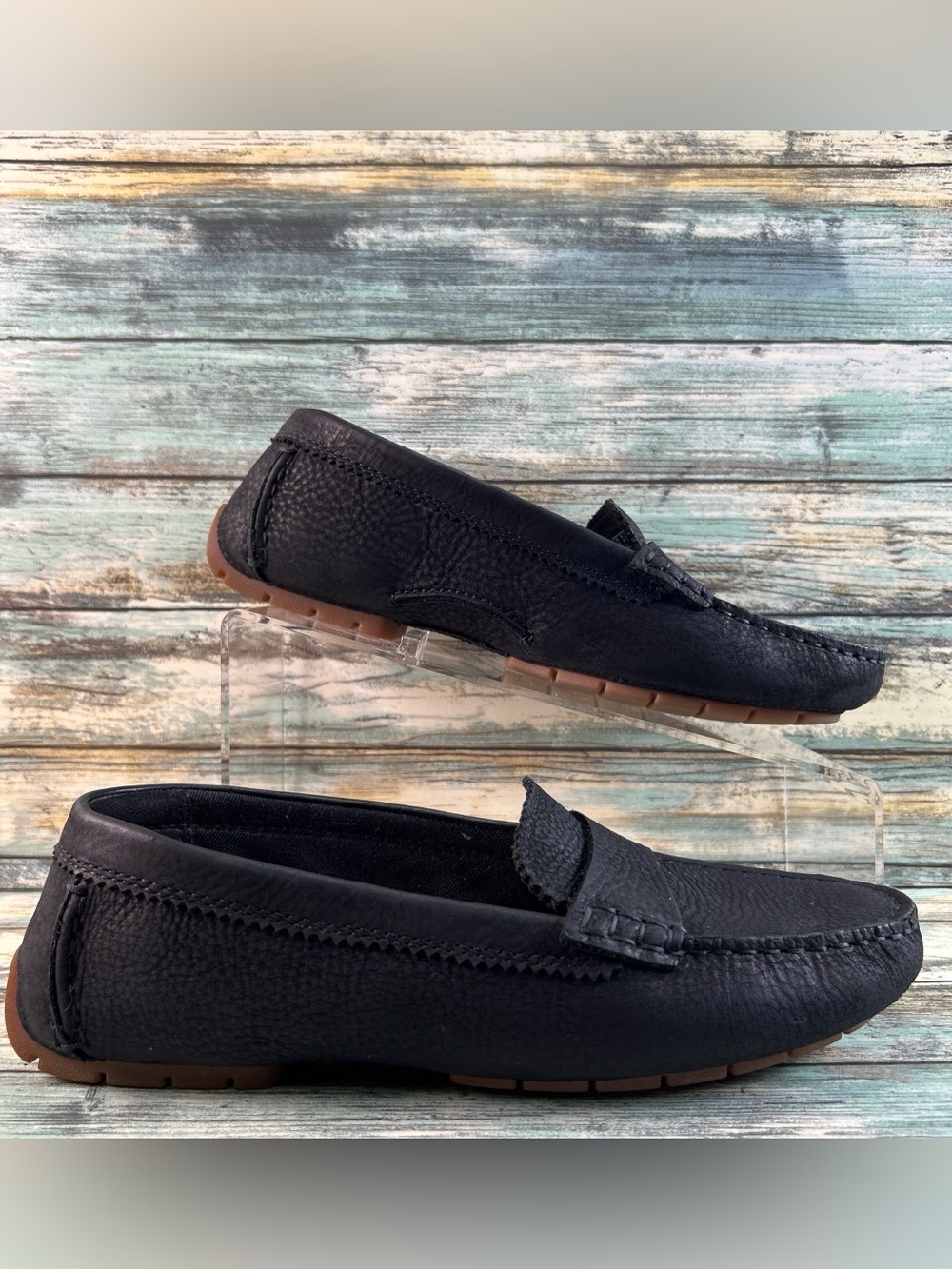 Clarks C Mocc Loafers Womens Size 8M Black Leather Slip On Shoes